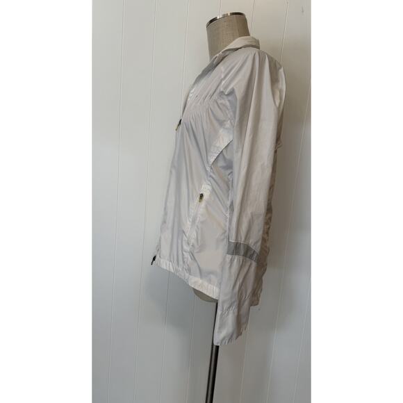 Nike Jacket Womens Large White FitStorm Full Zip Windbreaker Reflective Running - Picture 13 of 15